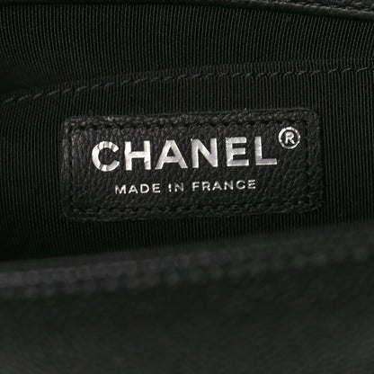 Chanel Caviar Chevron Quilted Medium Boy Flap Black 6 of 11