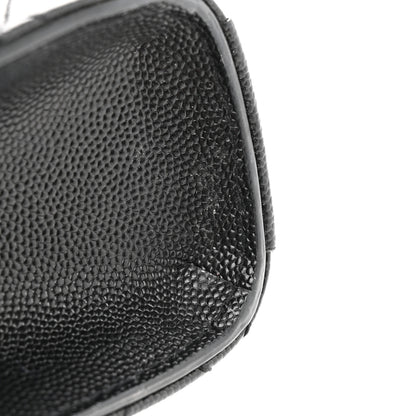 Saint Laurent Grain De Poudre Textured Mixed Matelasse Triquilt Medium Monogram Satchel Black 13 of 13