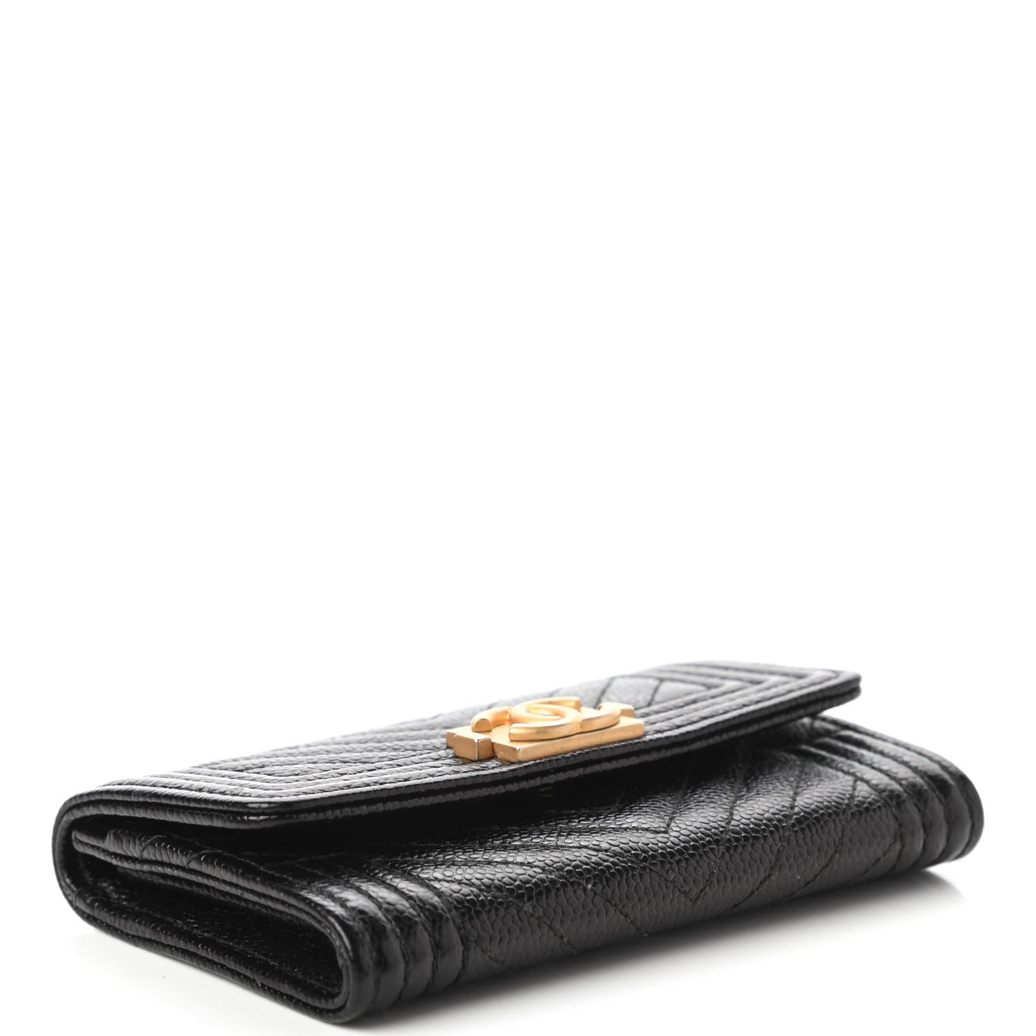 Chanel Caviar Quilted Boy Flap Card Holder Black 4 of 12