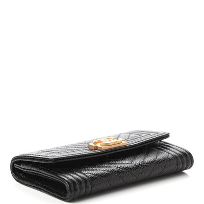Chanel Caviar Quilted Boy Flap Card Holder Black 4 of 12
