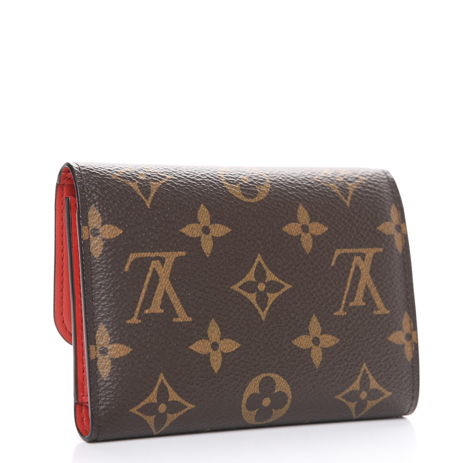 Louis Vuitton Monogram Flower Lock Compact Wallet Coquelicot 3 of 8
