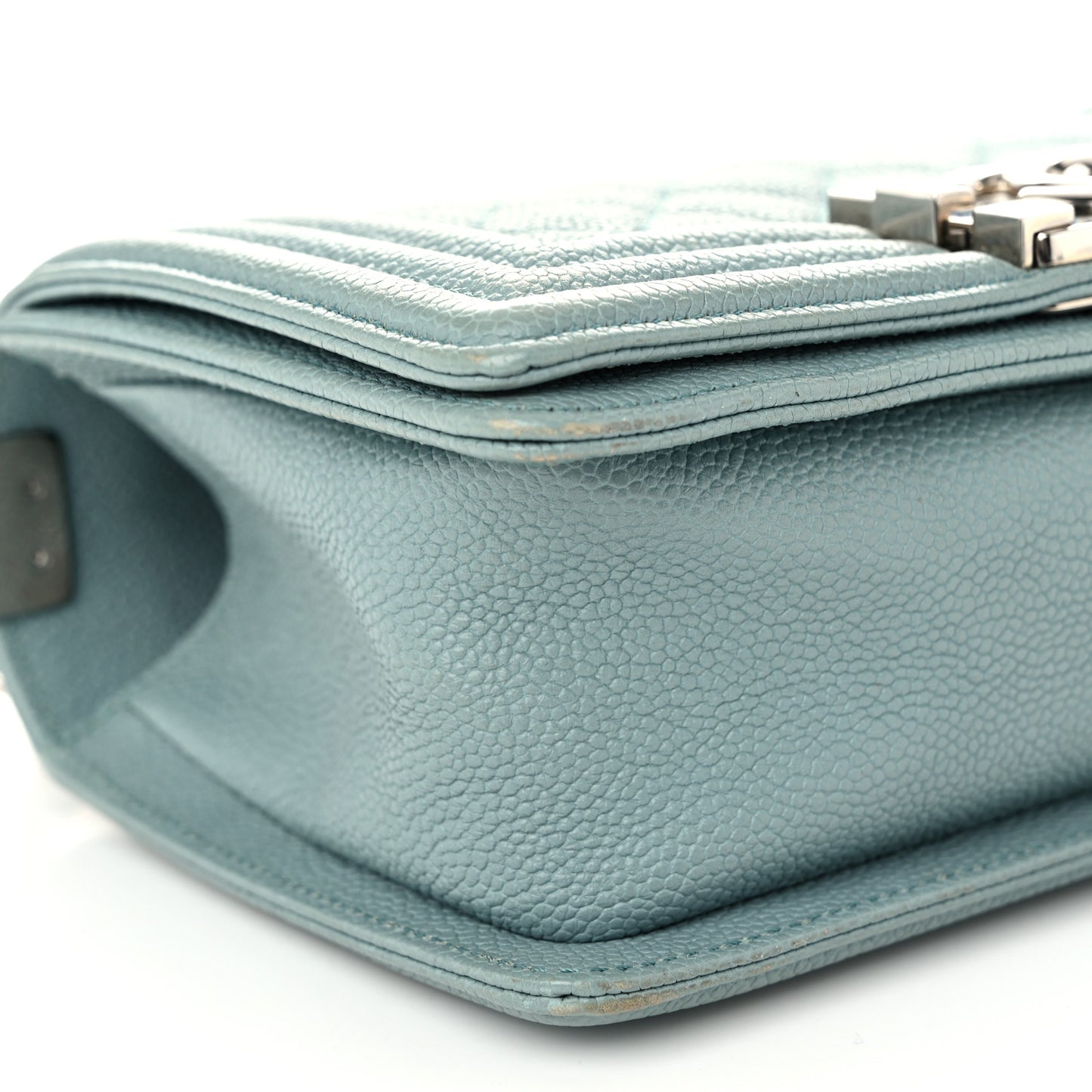 Caviar Quilted Small Boy Flap Light Blue