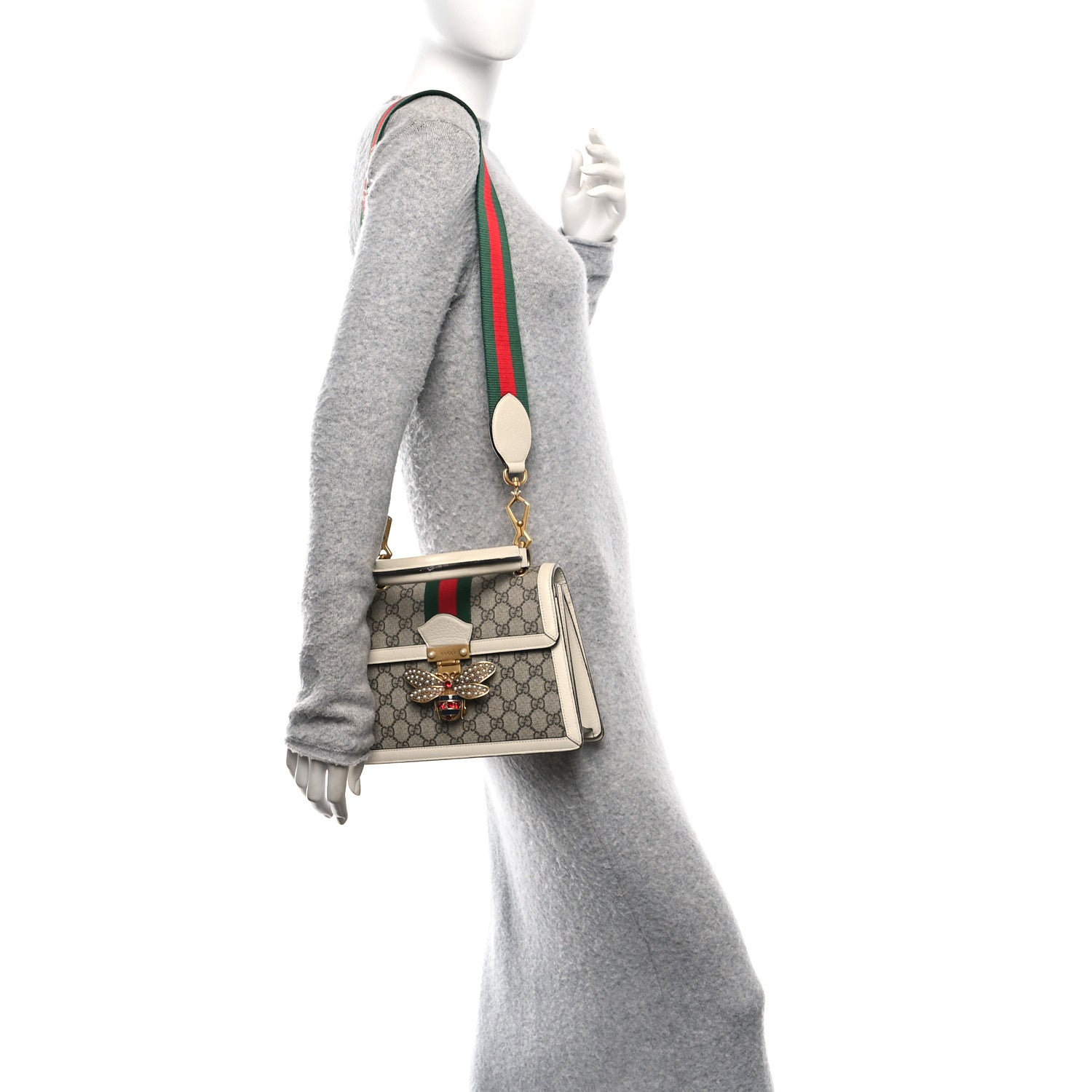 Gucci GG Supreme Monogram Small Queen Margaret Top Handle Bag White 2 of 10