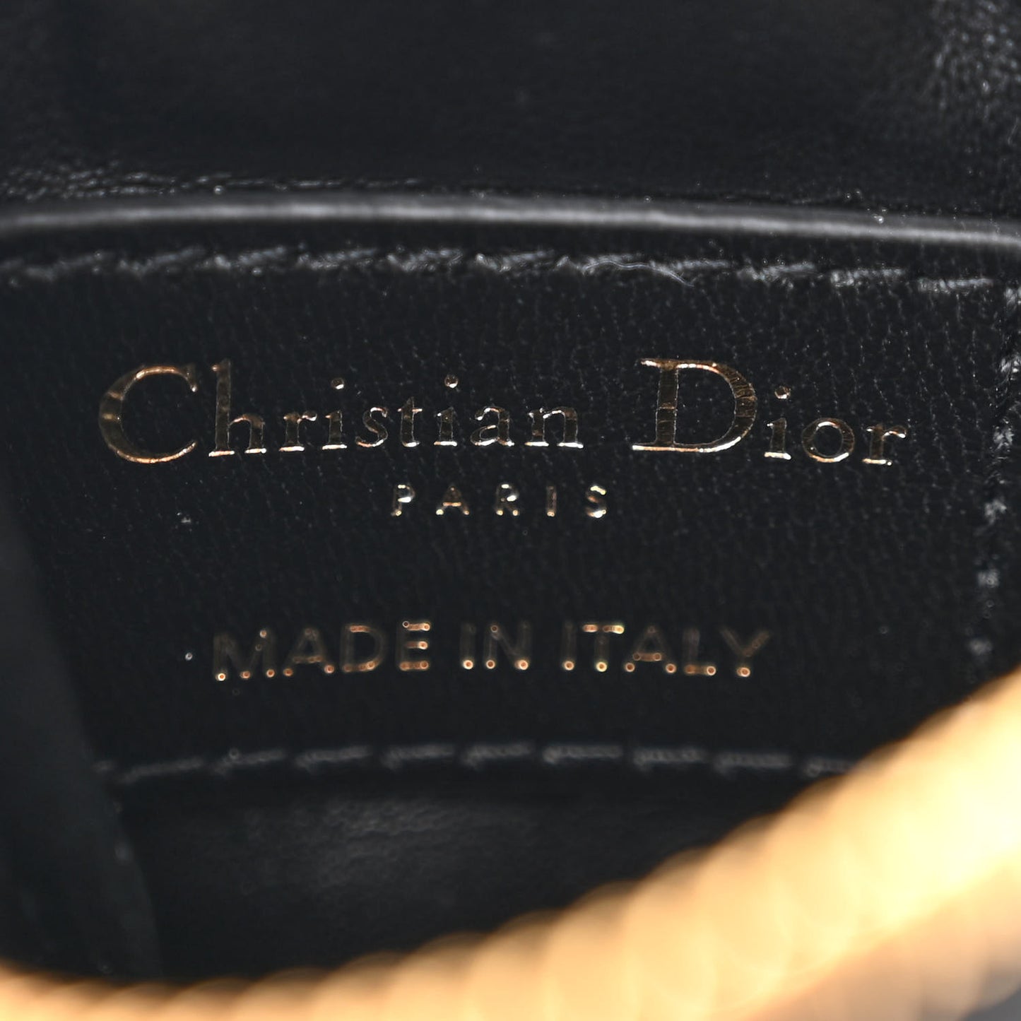 Lambskin Mini Cannage Round Caro Crossbody Pouch Black