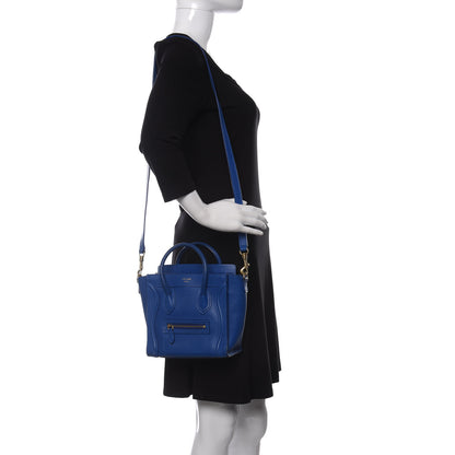 Celine Smooth Calfskin Nano Luggage Royal Blue 2 of 10