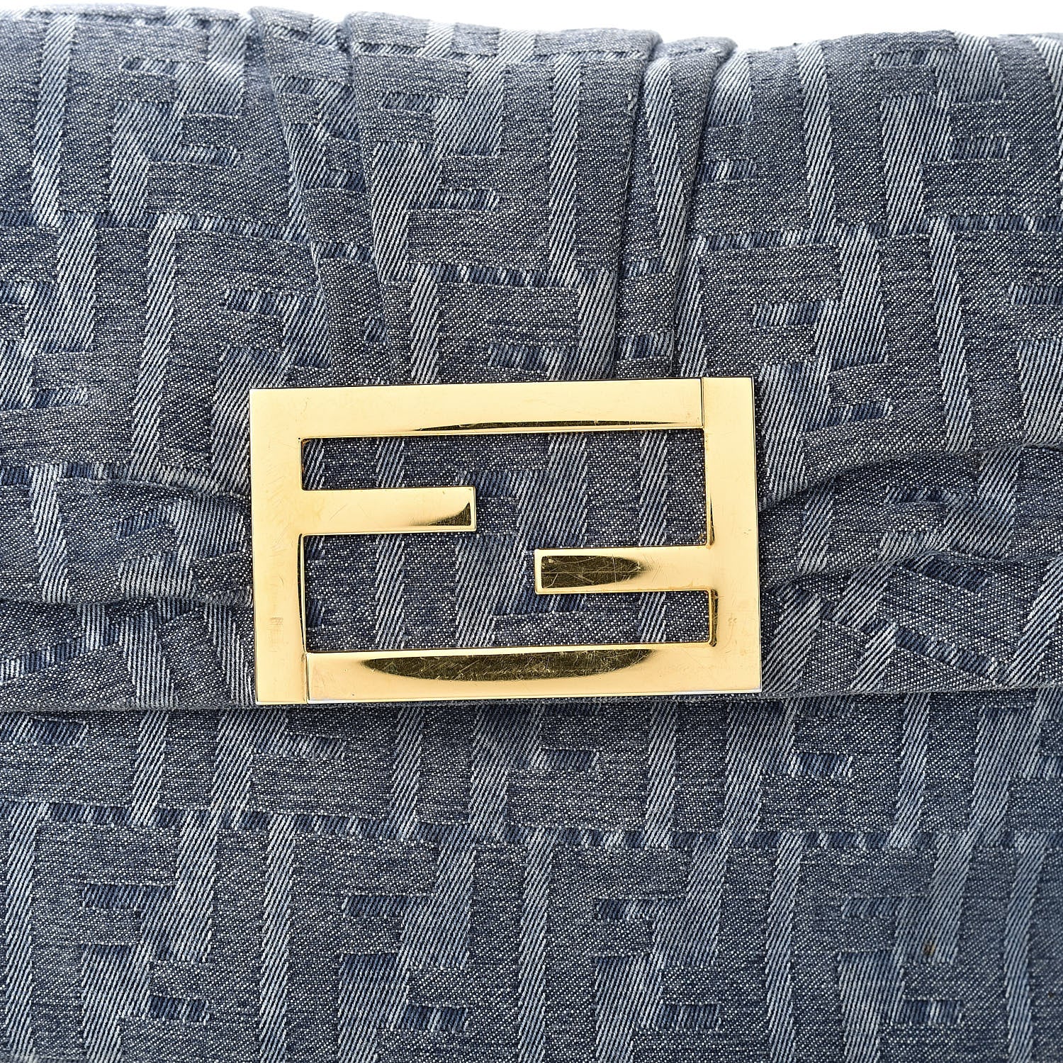 Fendi Denim Zucca Mia Shoulder Flap Blue 8 of 17