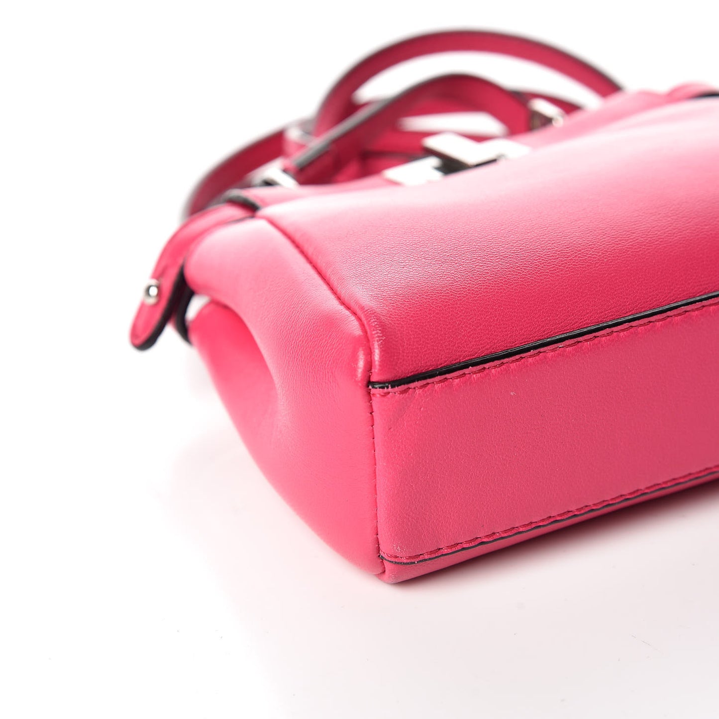 Shiny Nappa Micro Peekaboo Iconic Satchel Fuxia