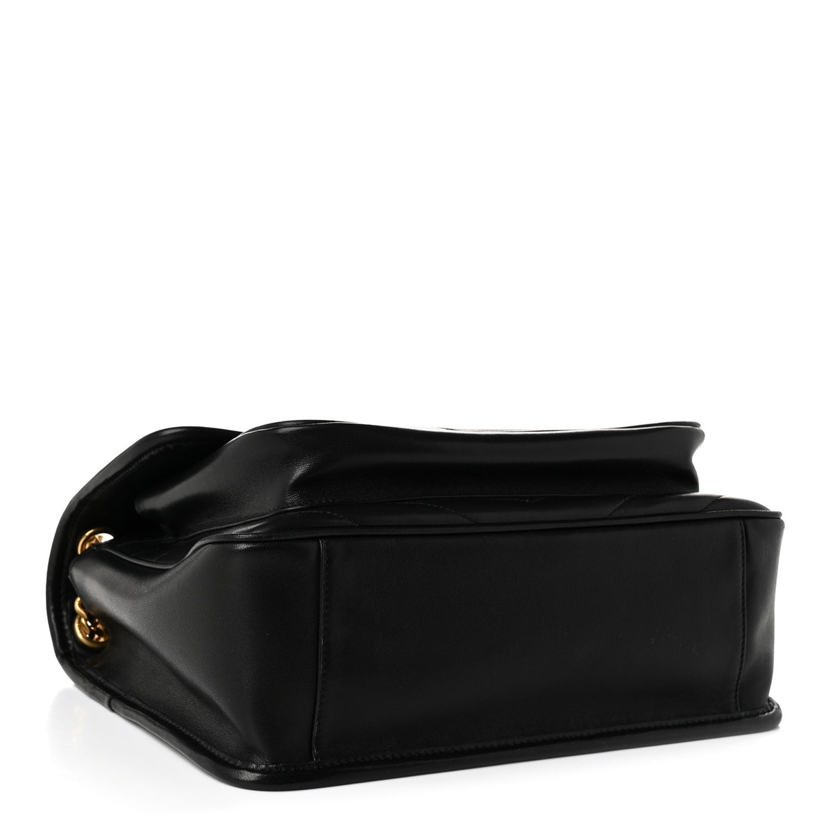 Lambskin Matelasse Monogram Medium Niki Chain Satchel Black