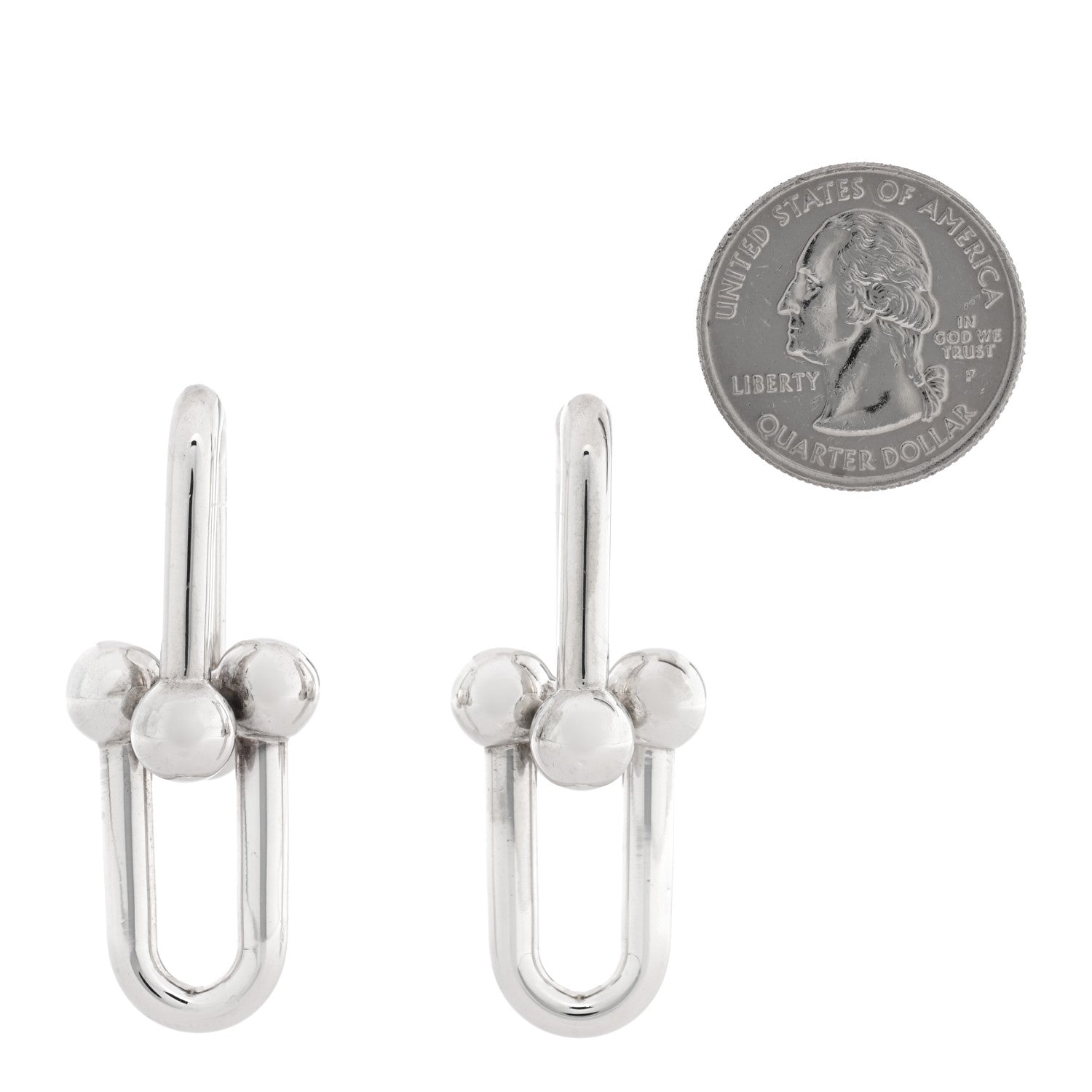 Tiffany Sterling Silver Large HardWear Link Earrings 2 of 5