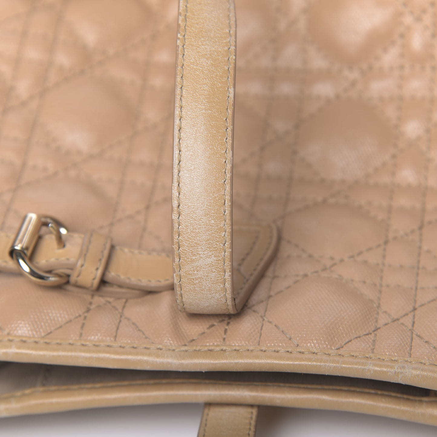 Coated Canvas Cannage Small Panarea Tote Beige