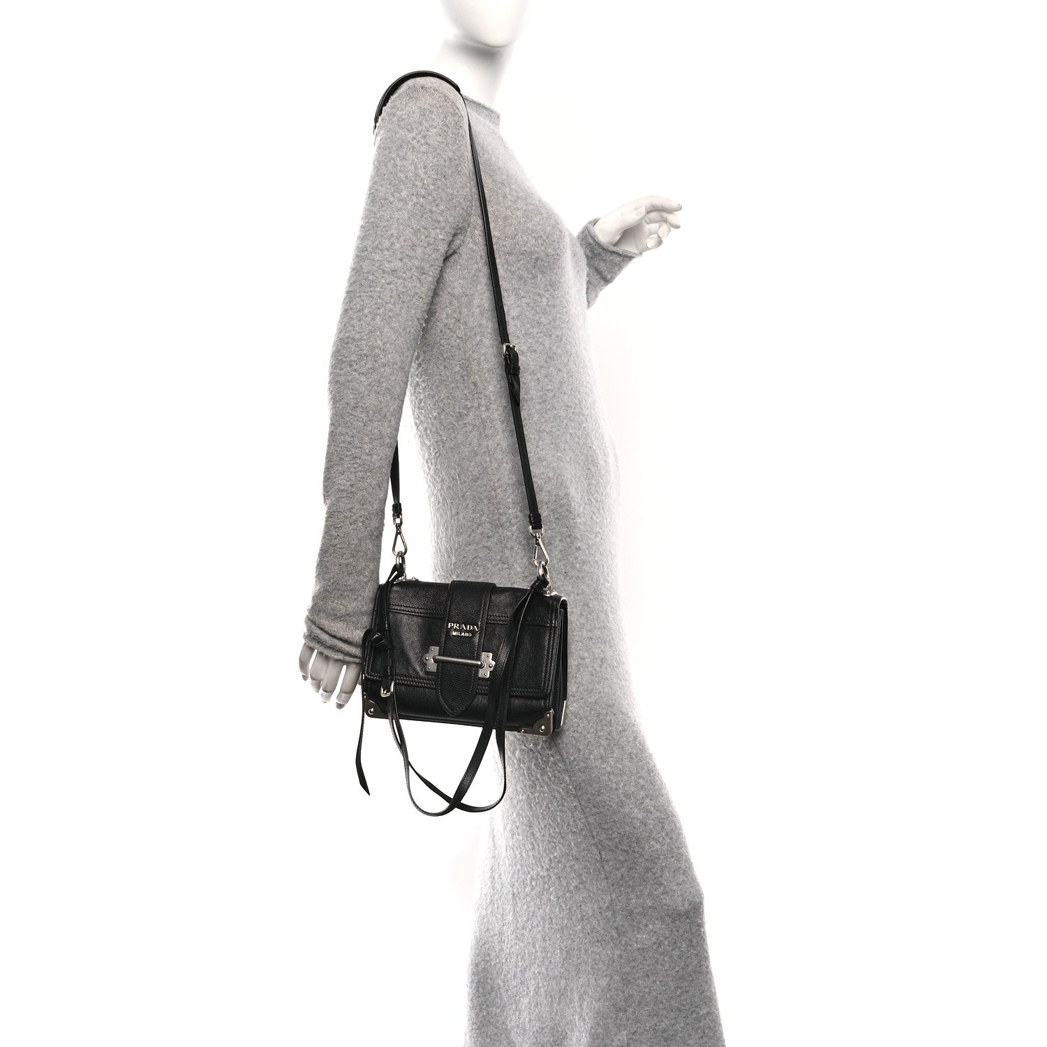 Prada Glace Calf Soft Cahier Bag Black Astrale 2 of 12