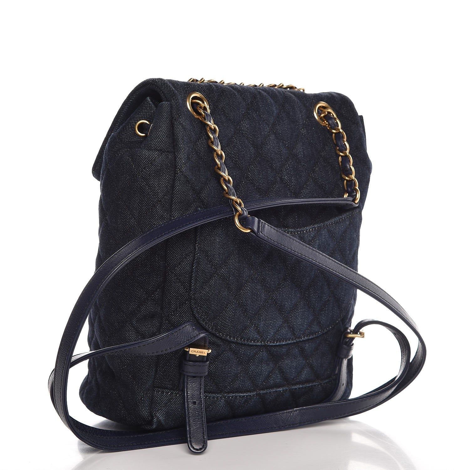 Chanel Washed Denim Quilted Small Urban Spirit Backpack Dark Blue 3 of 7