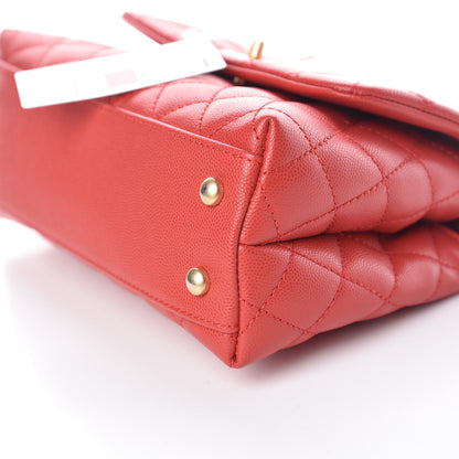 Chanel Caviar Quilted Mini Coco Handle Flap Red 6 of 11