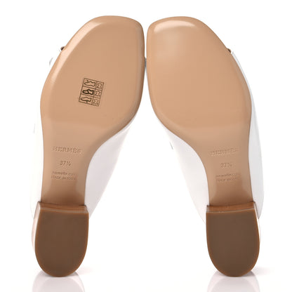 Hermes Calfskin Alma Mules 37.5 White 5 of 9