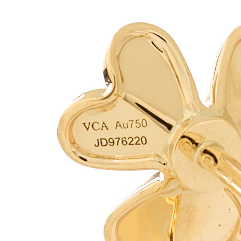 Van Cleef & Arpels 18K Yellow Gold Diamond Mini Frivole Earrings 4 of 5