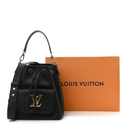 Louis Vuitton Calfskin Lockme Bucket MM Black 11 of 12