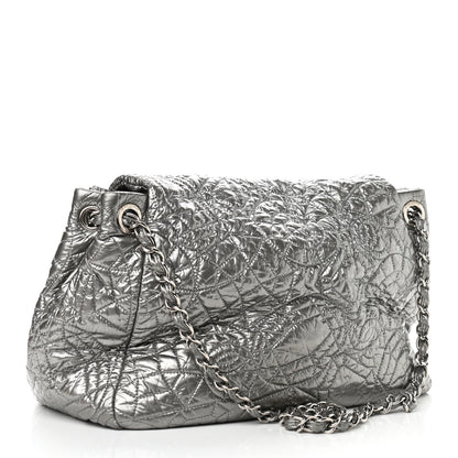 Chanel Vinyl Graphic Edge Accordion Flap Bag Silver 3 of 11