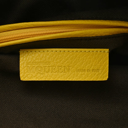 Alexander McQueen Grainy Calfskin Padlock Skull Clutch Yellow 6 of 8