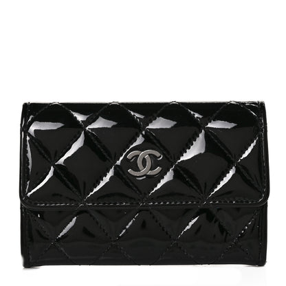 Chanel Patent Quilted Flap Card Holder Black 1 of 11