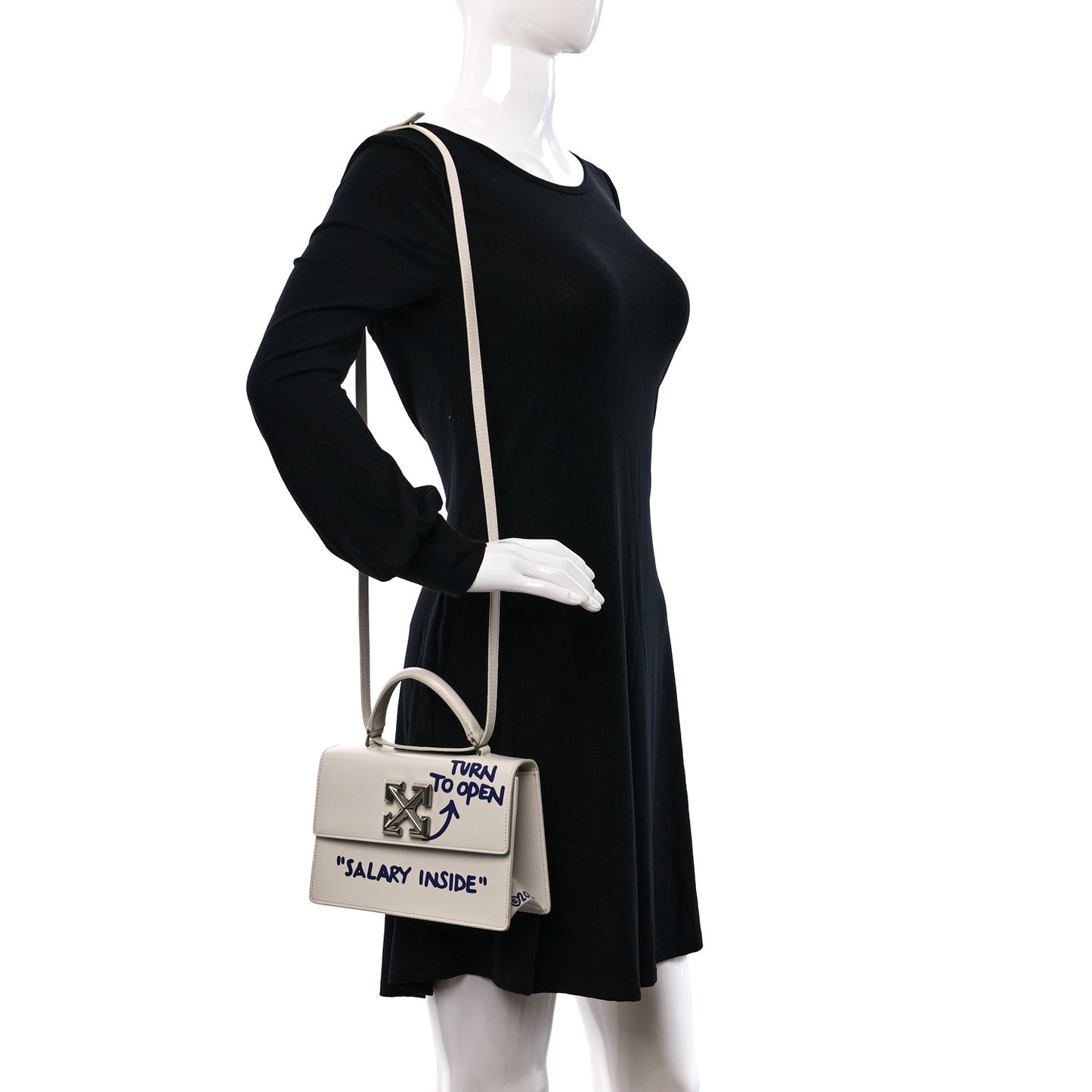 Calfskin Salary Jitney 1.4 Shoulder Bag White