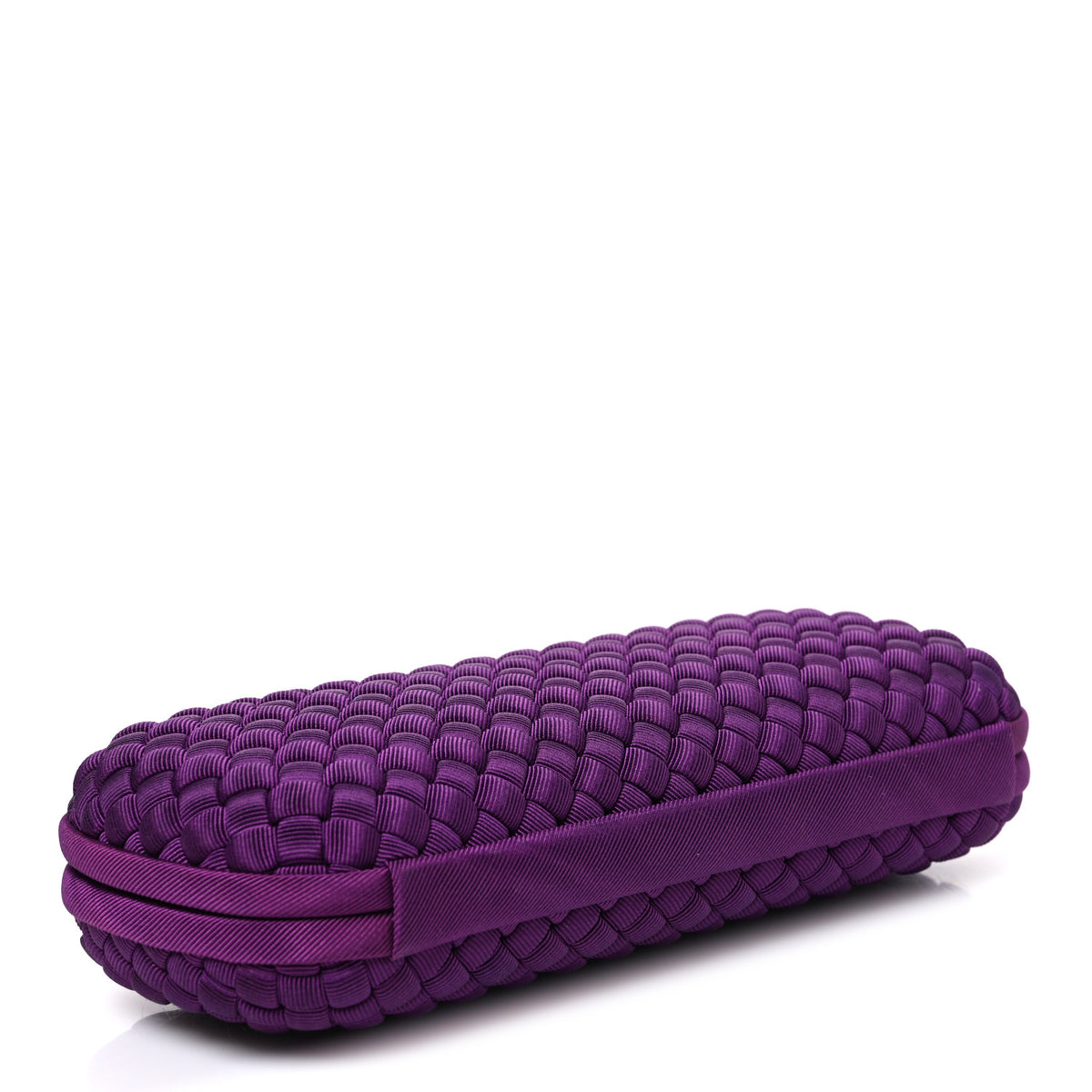 Bottega Veneta Silk Faille Intrecciato Knot Clutch Purple 4 of 6