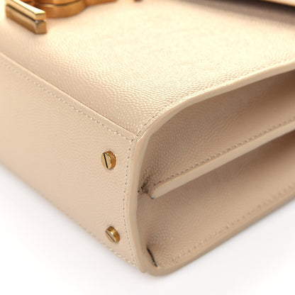 Saint Laurent Grain de Poudre Mini Classic Monogram Cassandra Top Handle Beige 8 of 11