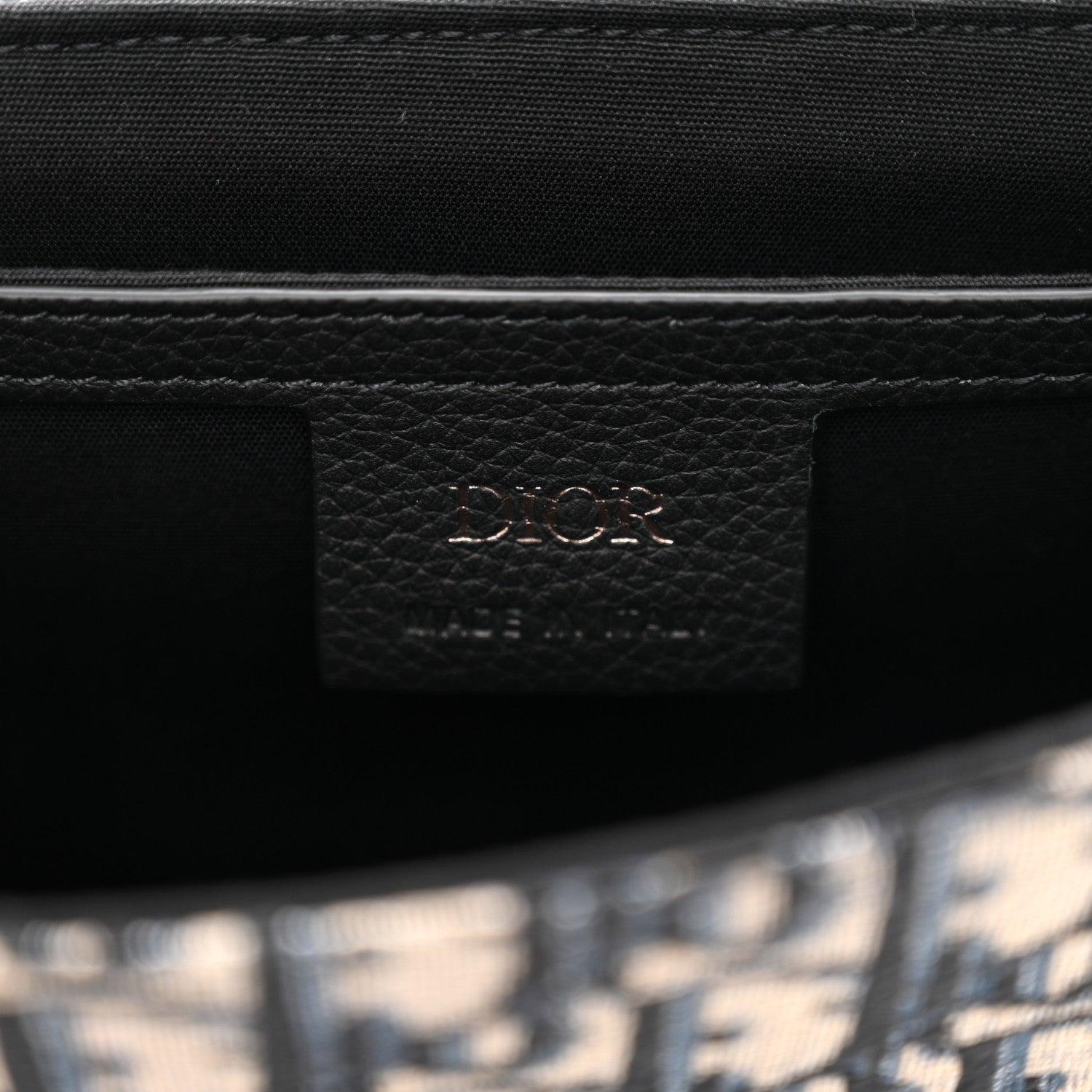 Christian Dior Grained Calfskin Oblique Mini Saddle Messenger Bag With Flap Beige Black 6 of 10