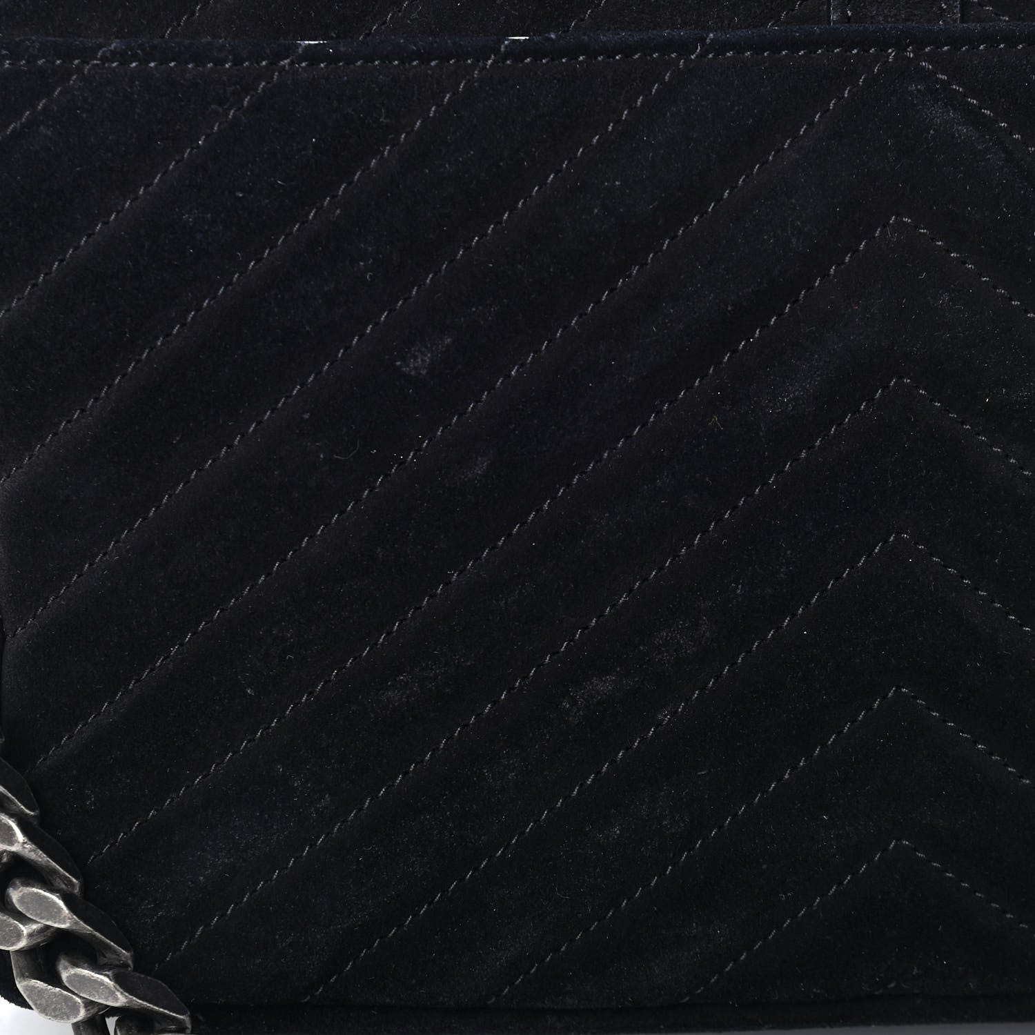 Saint Laurent Suede Matelasse Chevron Fringe Monogram Medium College Bag Black 13 of 13