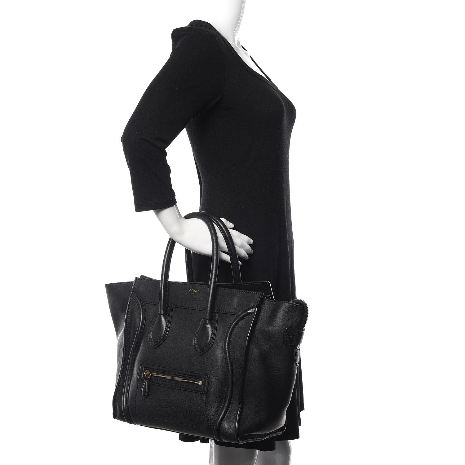 Celine Smooth Calfskin Mini Luggage Black 2 of 11