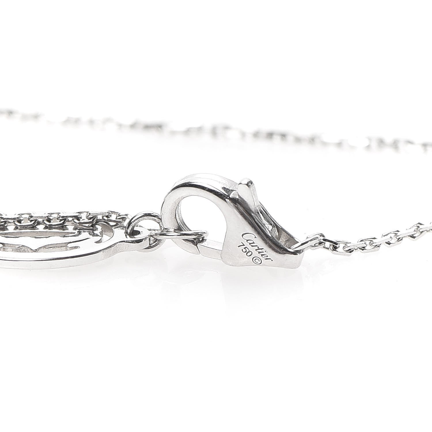 Cartier 18K White Gold Diamond Symbols Cross Pendant Necklace 4 of 6