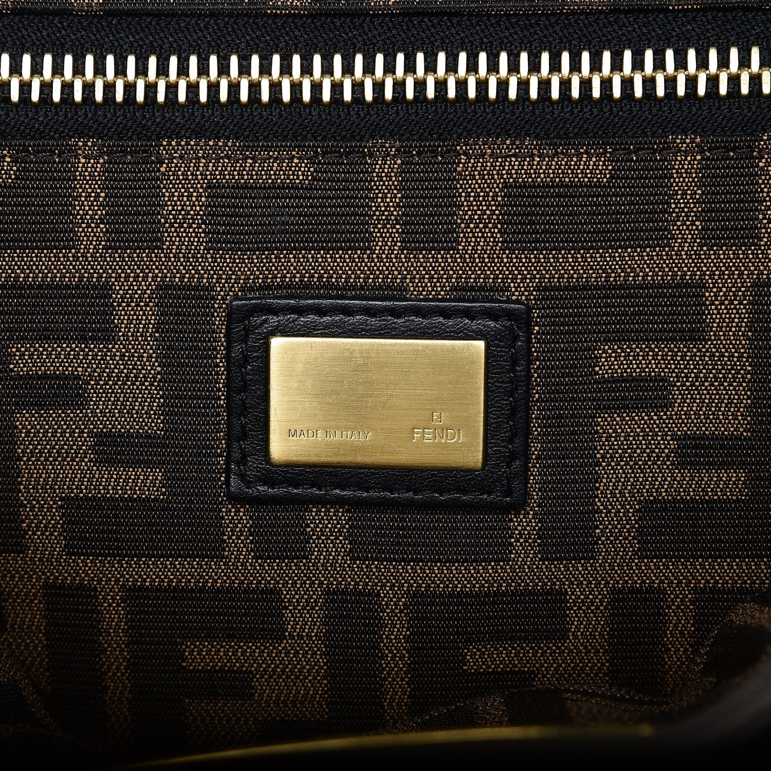 Fendi Goatskin Zucca Large Peekaboo Iconic Satchel Taupe Tobacco Moro 7 of 14