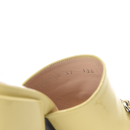 Gucci Patent Lexi Horsebit High-Heel Slide Sandals 37 Burro 8 of 11