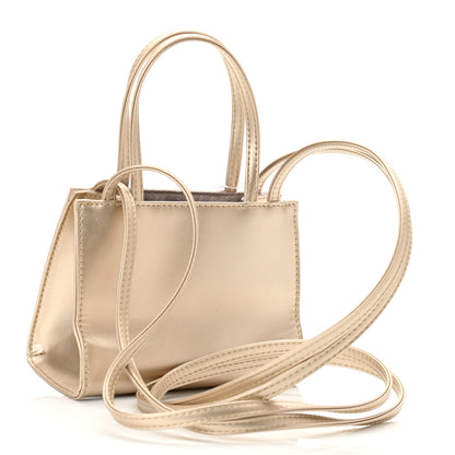 Telfar Metallic Vegan Leather Small Shopping Bag Gold 3 of 9