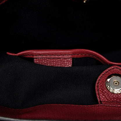 Burberry Derby Calfskin House Check Medium Banner Tote Russet Red 8 of 9