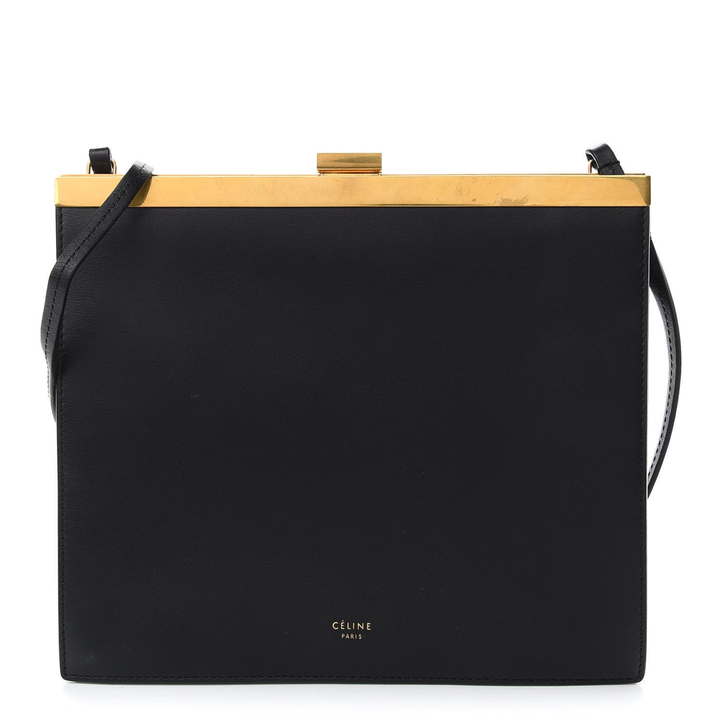 Smooth Calfskin Mini Clasp Bag Black