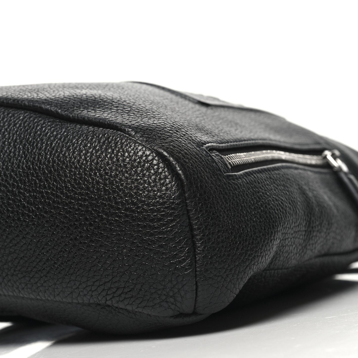 Vitello Daino Logo Embossed Cross Sling Backpack Black