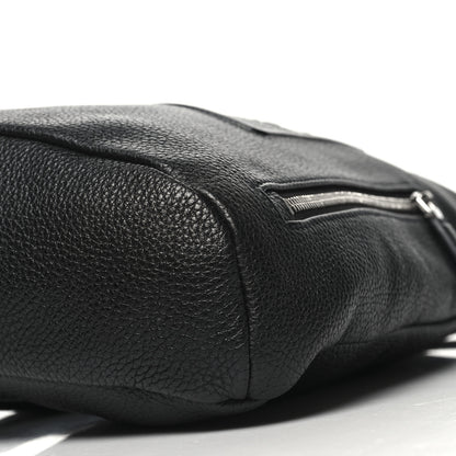 Prada Vitello Daino Logo Embossed Cross Sling Backpack Black 9 of 9