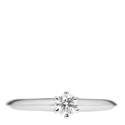 Tiffany Platinum Diamond .19ct Solitaire Engagement Ring 51 5.75 1 of 6
