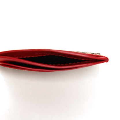 Burberry Soft Grain Calfskin Haymarket Check Izzy Card Case Red 5 of 8