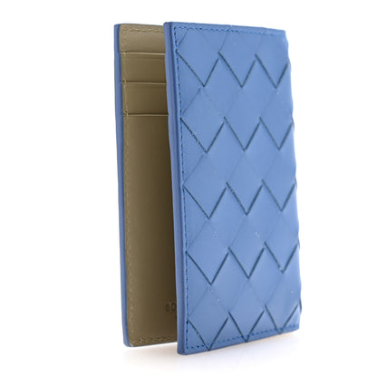 Bottega Veneta Calfskin Intrecciato Flap Card Case Deep Pacific Travertine 3 of 7