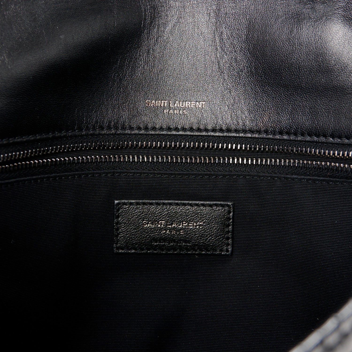 Saint Laurent Patent Crocodile Embossed Lambskin Monogram Medium Niki Chain Satchel Black 6 of 10