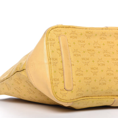 MCM Coated Canvas Shopper Tote Yellow 6 of 9