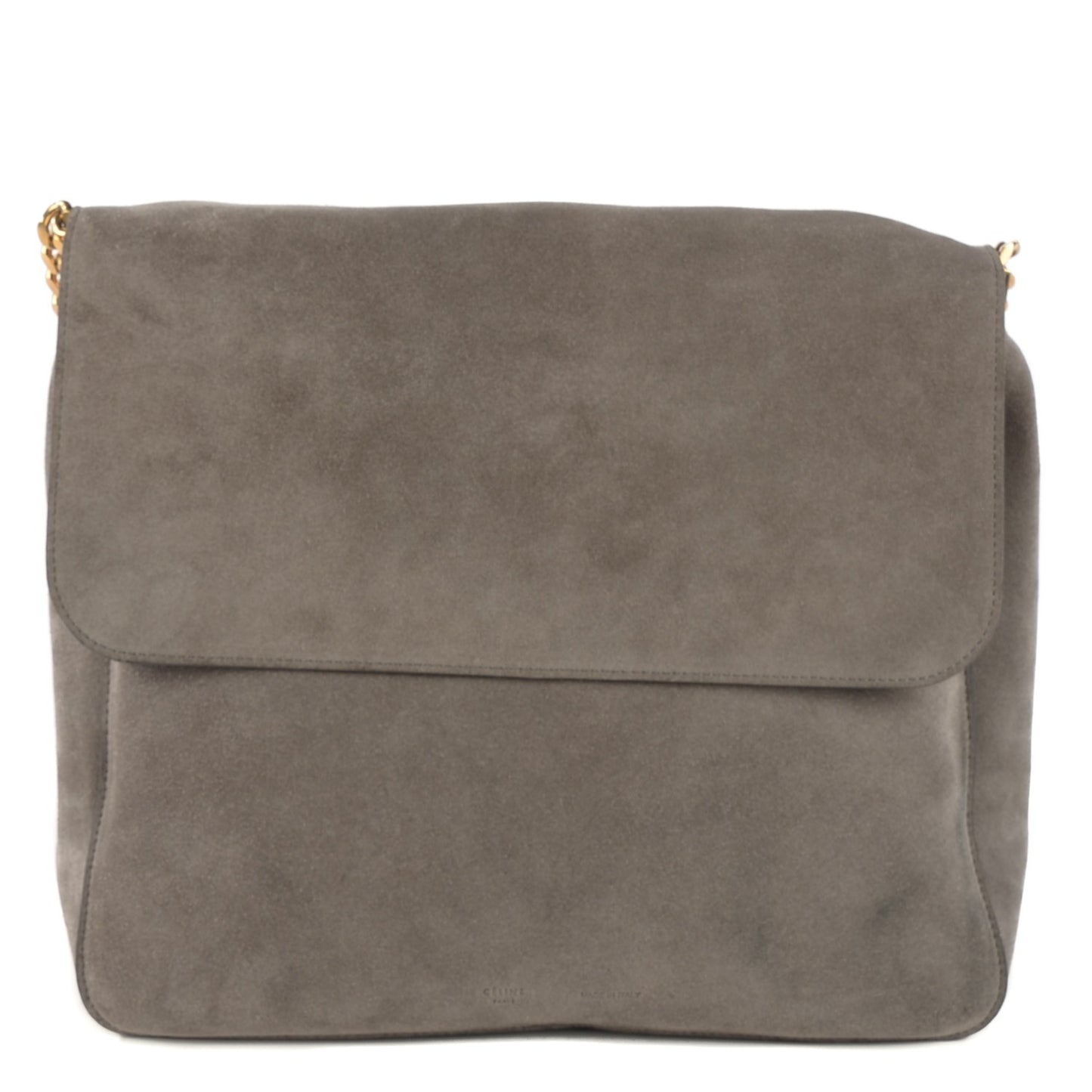Suede Gourmette Shoulder Bag Grey