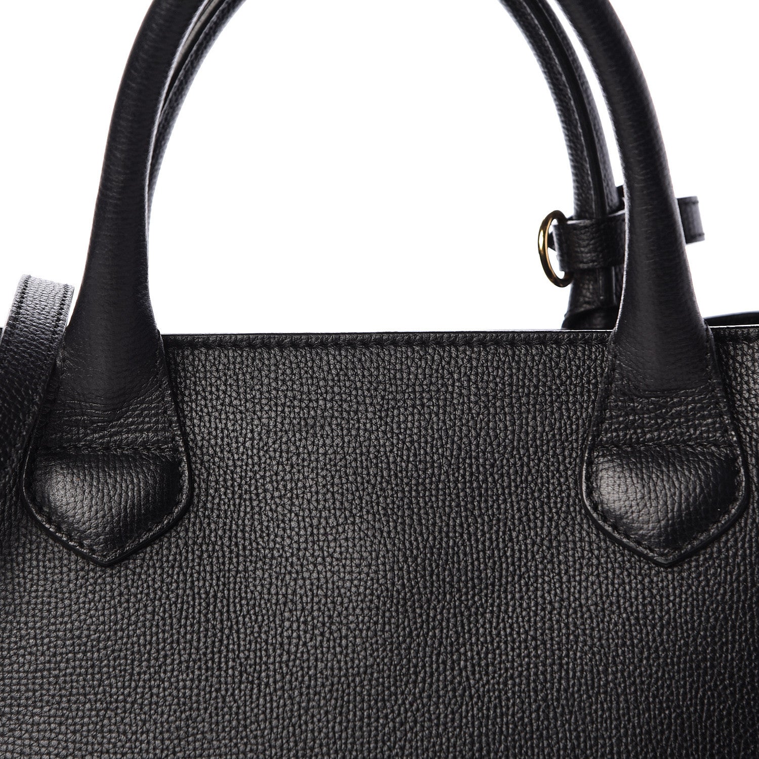 Burberry Grainy Calfskin House Check Medium Banner Tote Black 9 of 13