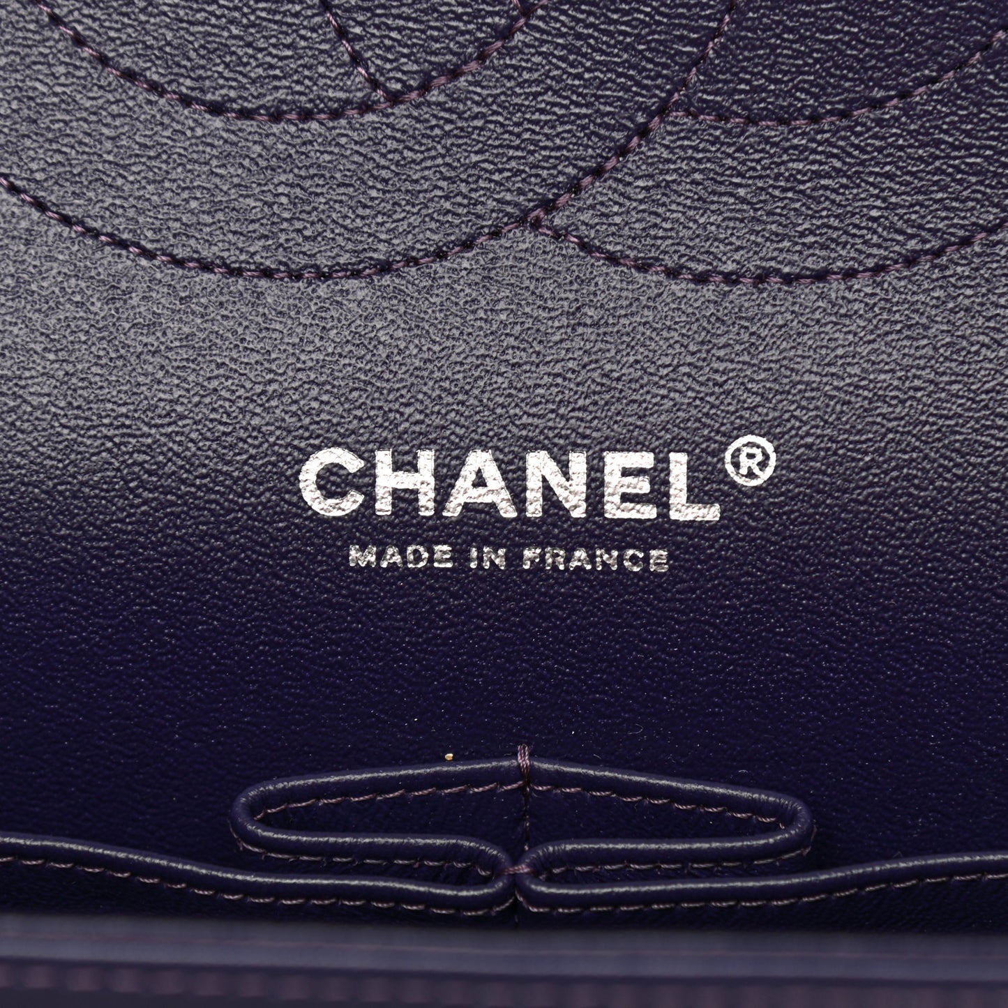 Lambskin Quilted Jumbo Double Flap Purple