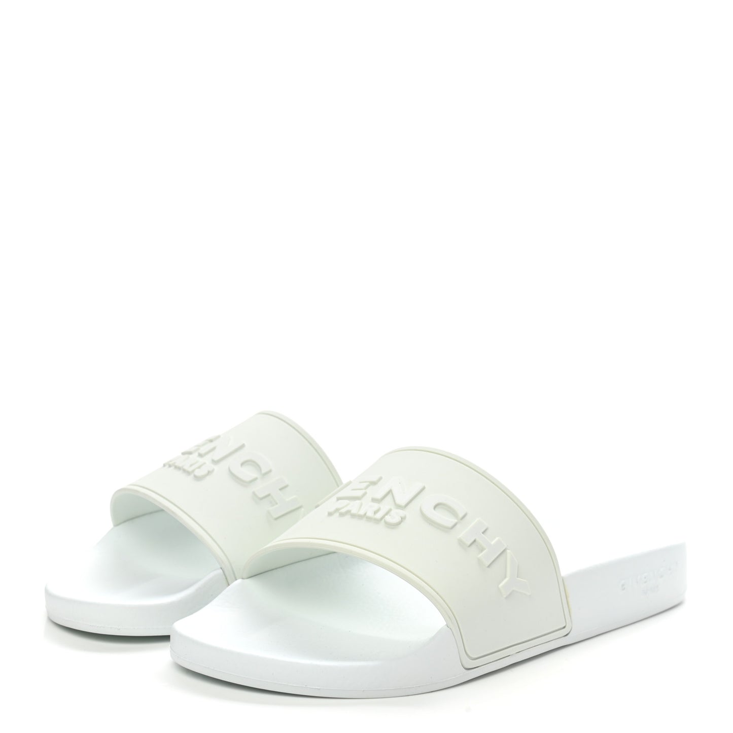 Rubber Logo Pool Slide Sandals 38 White