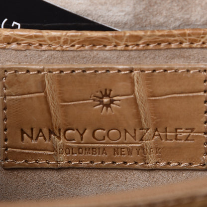 Nancy Gonzalez Crocodile Flap Clutch Beige 6 of 7