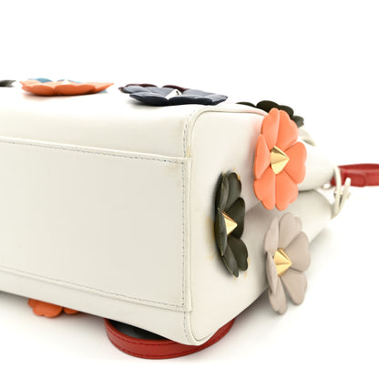 Fendi Nappa Flowerland Mini Peekaboo Iconic Satchel White Ice Multicolor 10 of 14