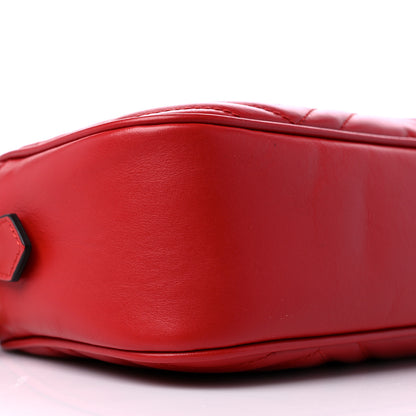 Gucci Calfskin Matelasse Small GG Marmont Chain Shoulder Bag Hibiscus Red 8 of 12