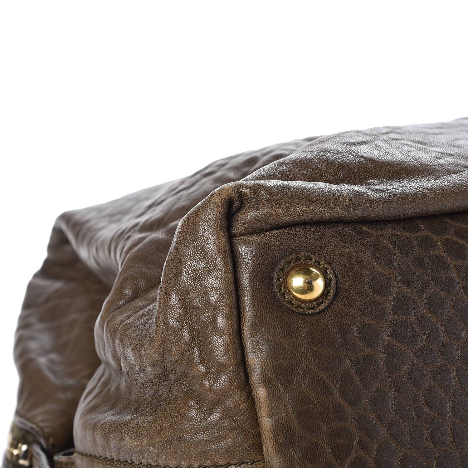 Saint Laurent Pebbled Lambskin Medium Easy Sac Olive 11 of 13